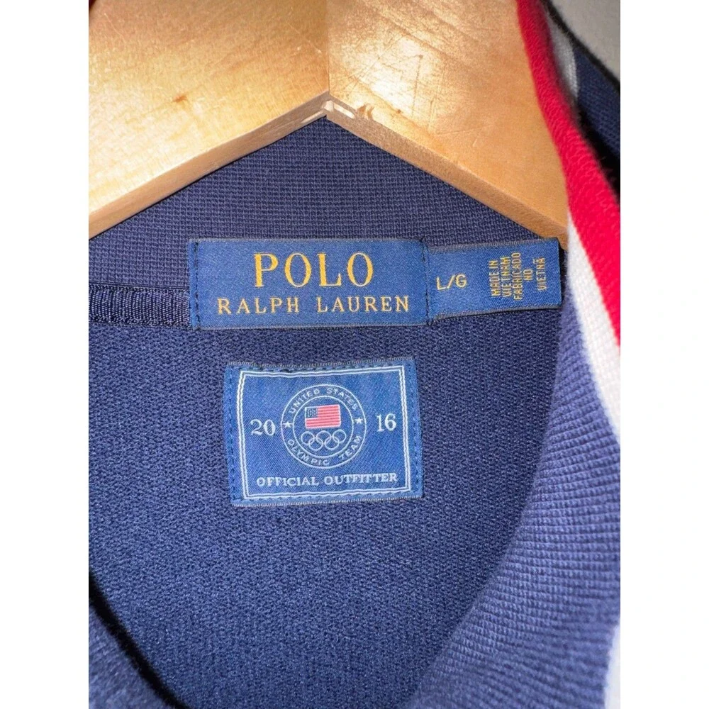 Polo Ralph Lauren 2016 Olympic Team USA Track Top Jacket Navy Mens Size L RARE